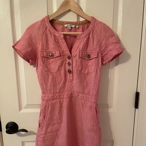 Pink Linen Boden Dress (NEEDS MENDING)